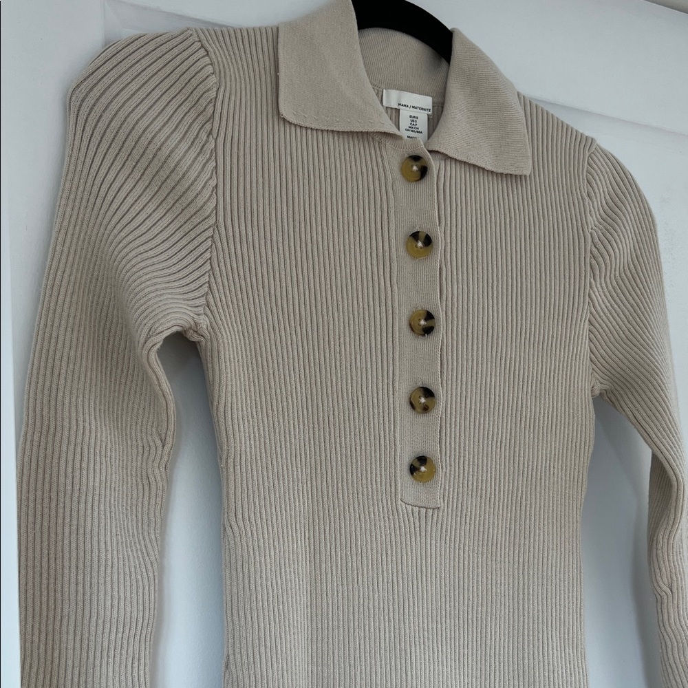H&M Rib Knit Dress Light Beige - Picture 3 of 10